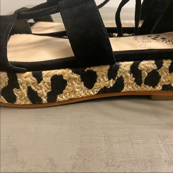 Vince Camuto Women’s Kellia Espadrille Platform Sandal in Black Suede - Picture 5 of 9